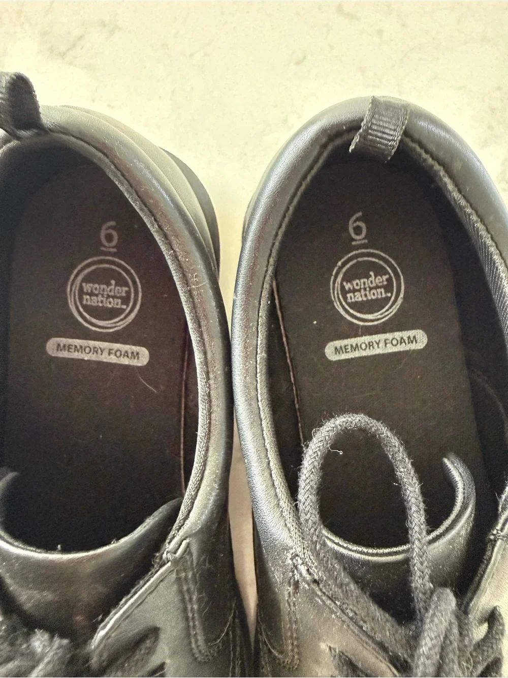 wonder nation Black Boys Lace-Up Dress Shoes